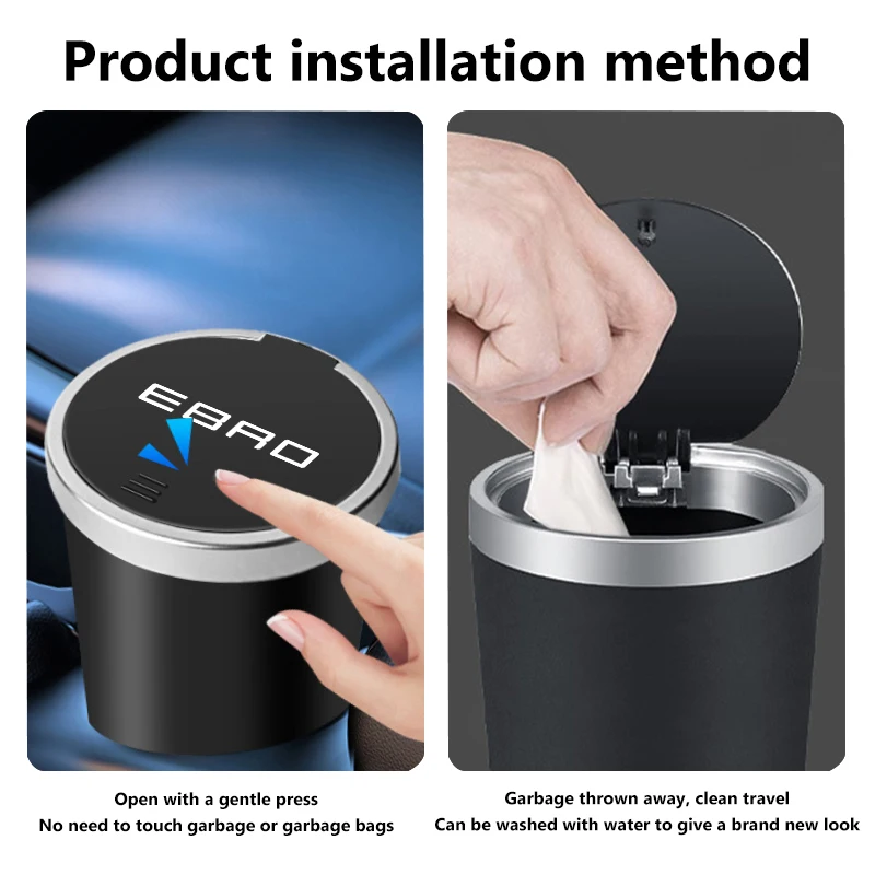 Car Trash Can Mini Waterproof Storage Cup Holder Garbage Bin Lid Accessories For Ebro S400 S700 S800 Jaecoo J7 J8 Omoda 5 C5 view 2