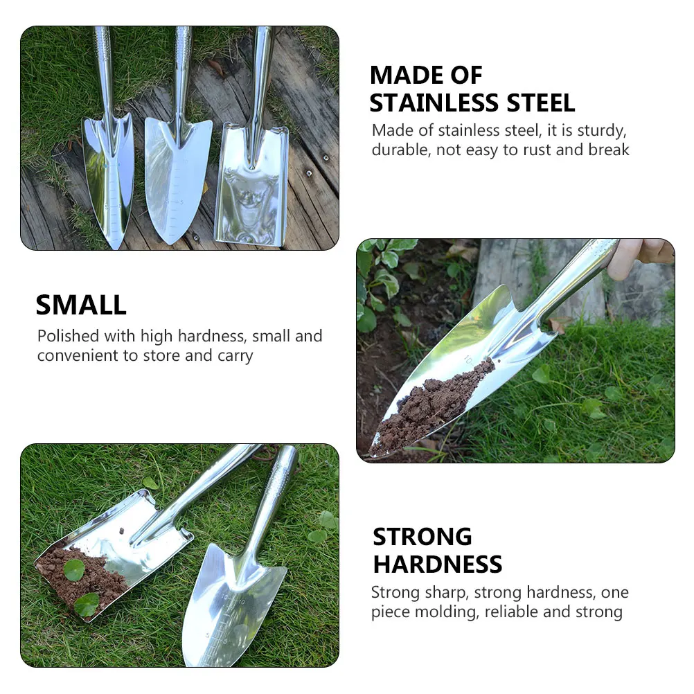 1 قطعة مجرفة الفولاذ المقاوم للصدأ سميكة حديقة أداة لزراعة زرع إزالة الأعشاب الضارة الزهور الخضروات الشتلات المحمولة #6