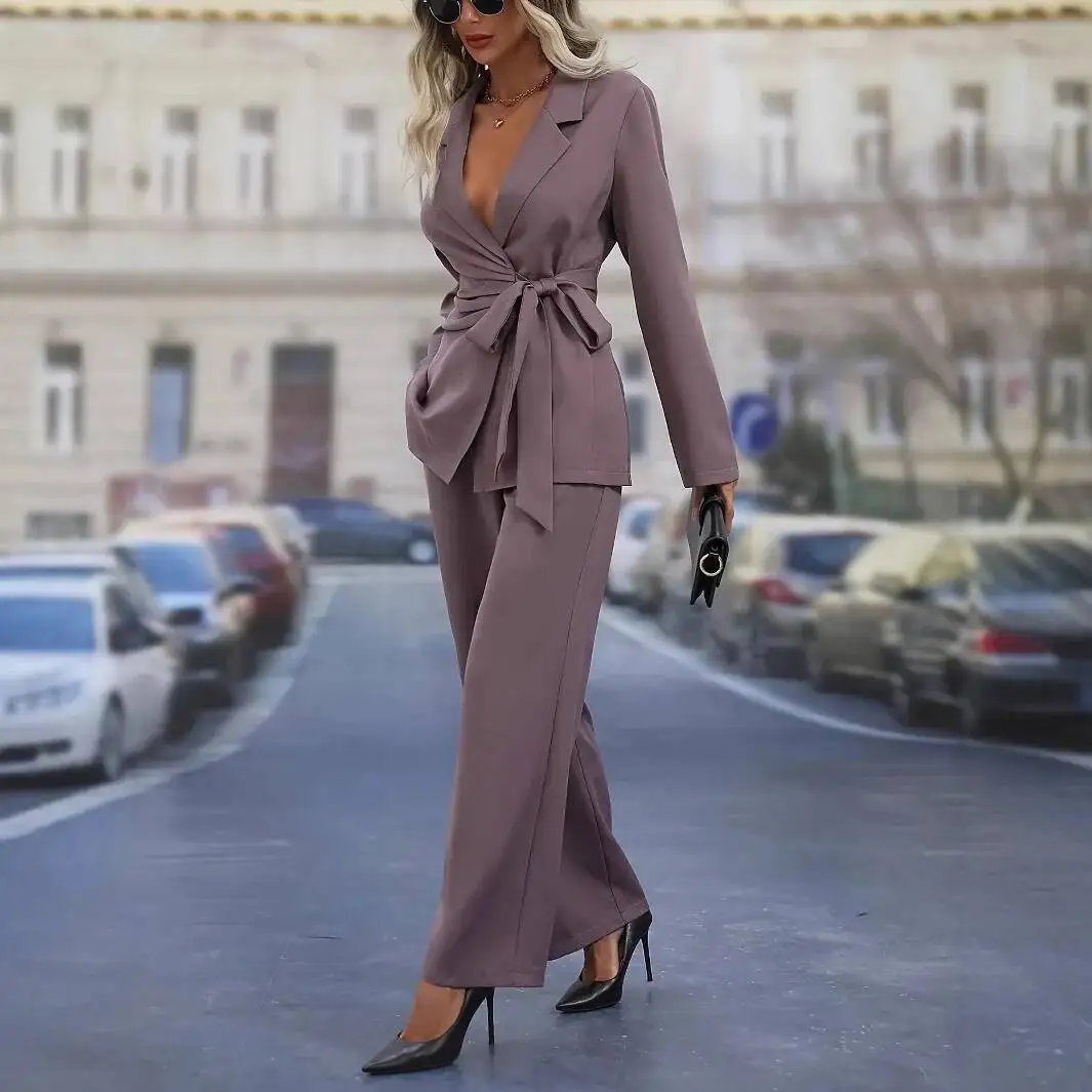 

Women's Suit 2025 office two piece set Autumn New Fashion Suit Set Loose Slim Fit Elegant Cool Casual Pants Two Piece Outfit