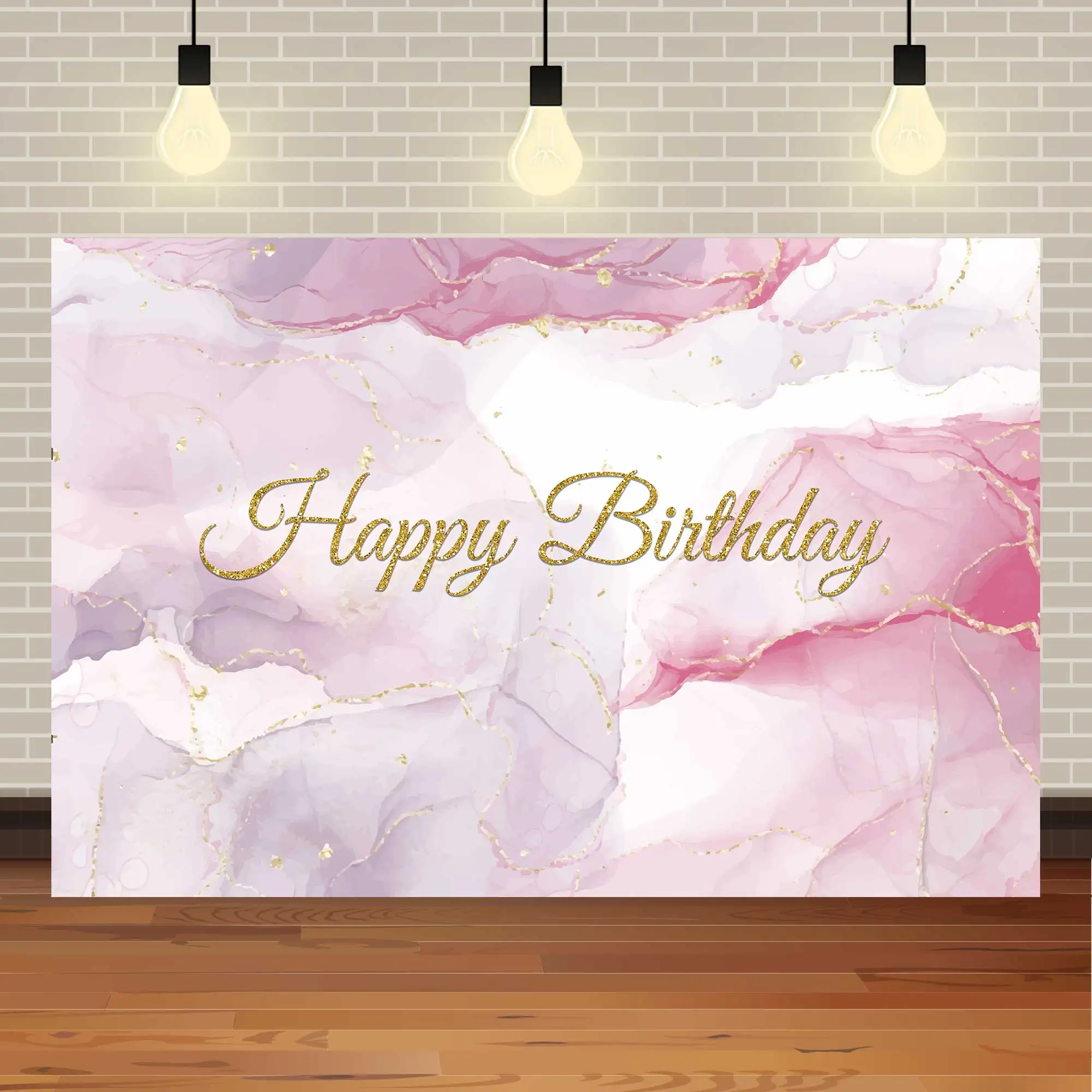 NeoBack Marble Texture Gradient Background Happy Birthday Party Backdrop Photography Portrait Standard Poster No Personalize