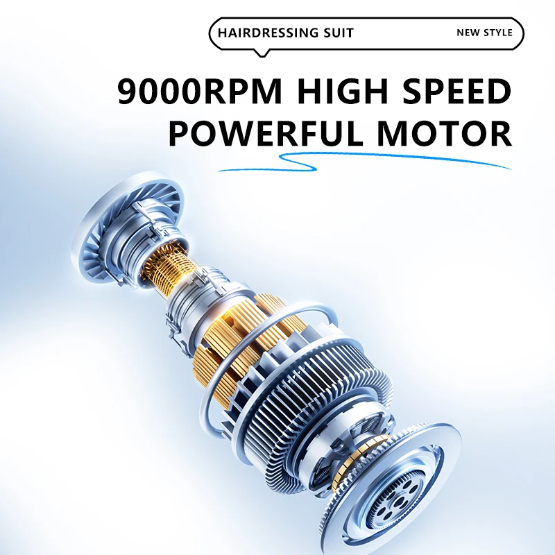 Kemei 3023-702 صفر فجوة اللاسلكي الشعر المتقلب المهنية مقص الشعر الرجال الحلاق قابلة للشحن إنهاء آلة قص الشعر