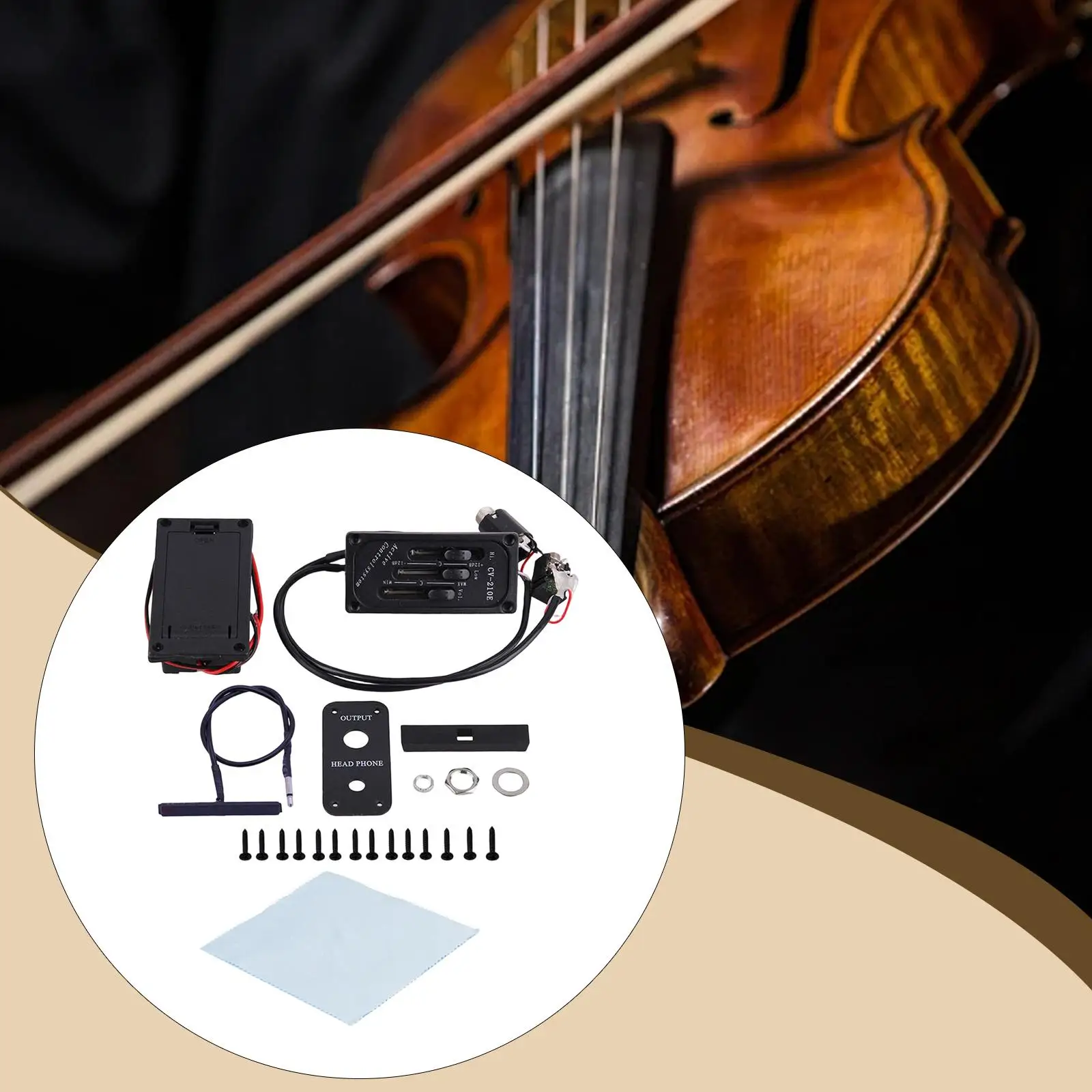 Acoustic Guitar Pickup Piezo Transducer EQ Equalizer Microphone Violin Pickup System for Live Stage and Sessions