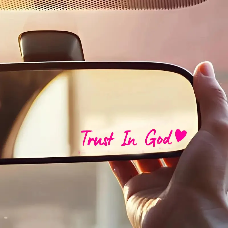 Religious Heart Quote Sticker Set 2PCS Letter Mirror Vinyl Decal Car Rearview Windshield Motorcycle Christmas Gift Decor