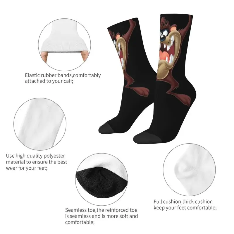 Tasmanian Devil Dress Socks Men Women Warm Fashion Novelty Taz Cartoon Crew Socks