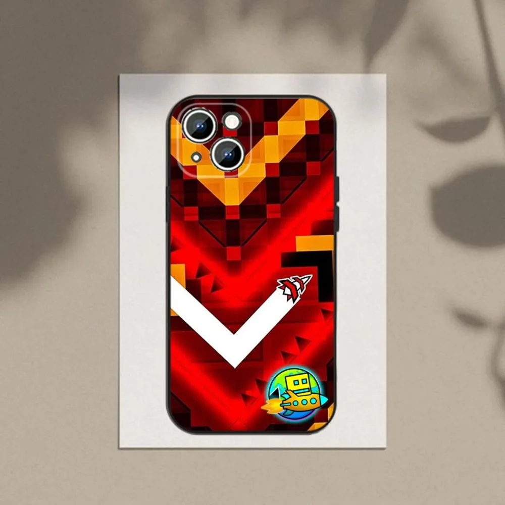 Game G-Geometry-Dash-S Phone Case For Apple iPhone 15,14,13,12,11,XS,XR,X,8,7,Pro,Max,Plus,mini Silicone Black Cover