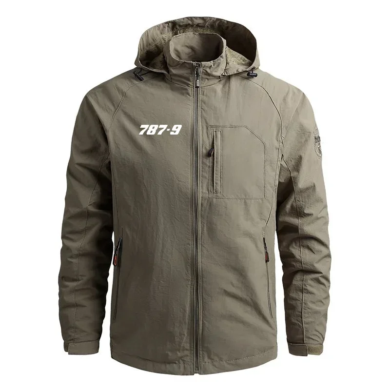

New Casual Hooded Flight Aviation Outerwear 787-9 Windbreakers Lightweight Pilots Men Jackets Coats