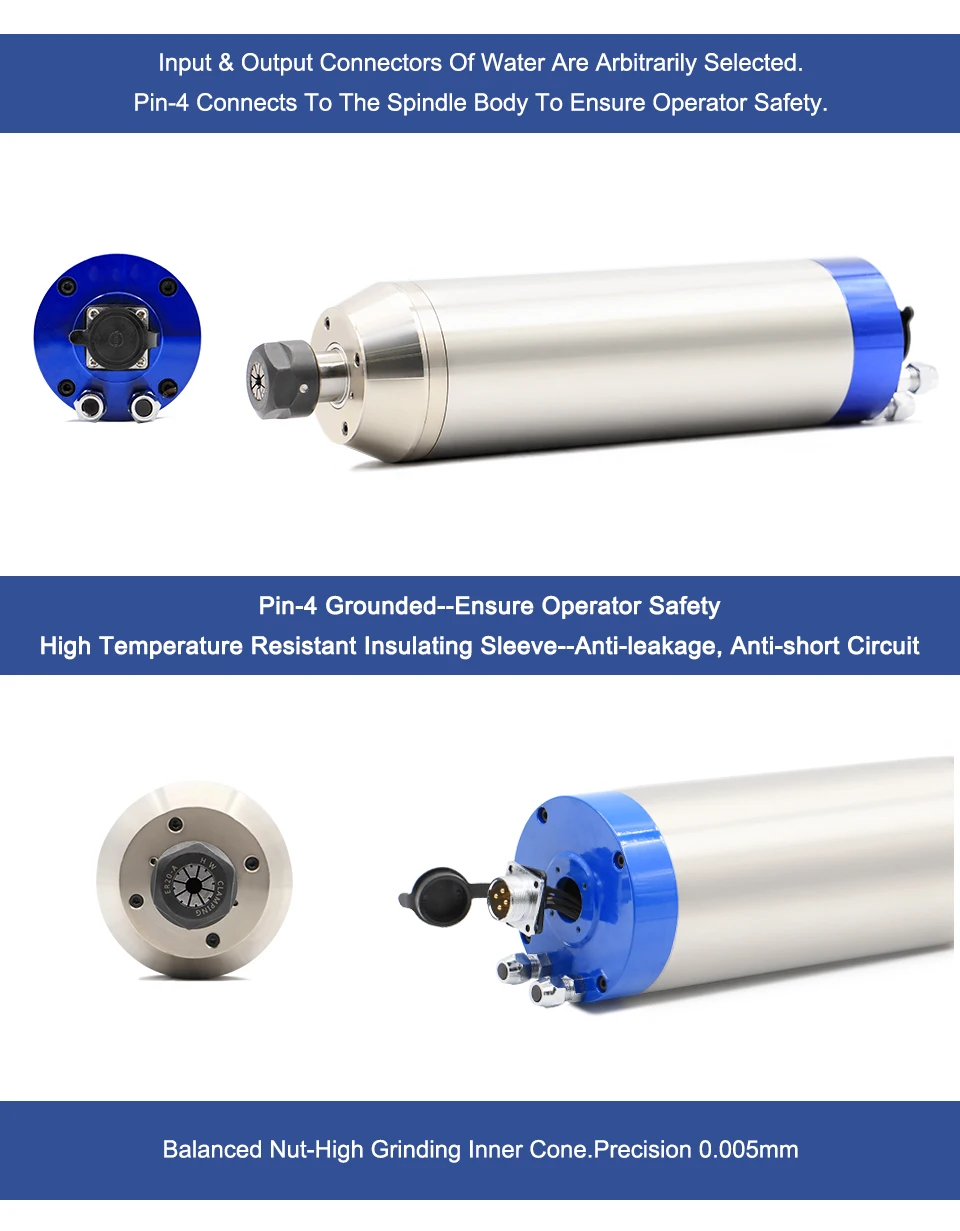 G-Penny 2,2 kW ER20 Metallspindel Wassergekühlter Spindelmotor-Kit 12000 U/min 400Hz Frequenzantrieb für Metall, Eisen, Edelstahl – Detail 12
