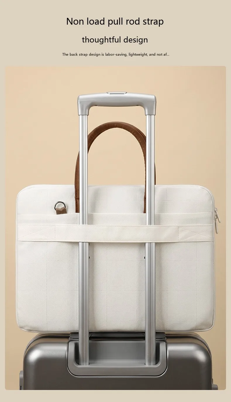 Vielseitige Laptop-Handtasche 14-16 Zoll Oxford-Stoff Aktentasche mit Schultergurt für Reisen – Detail 6