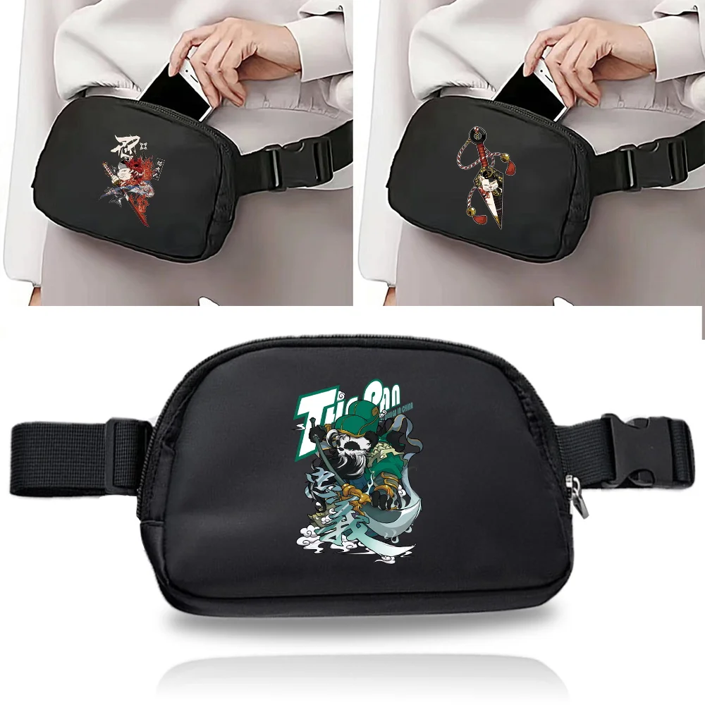 Fanny Packs Cross Bag for Women Sports Organizer Waist Bag Adjustable Strap Printing Samurai Series Street Trend Chest Bags