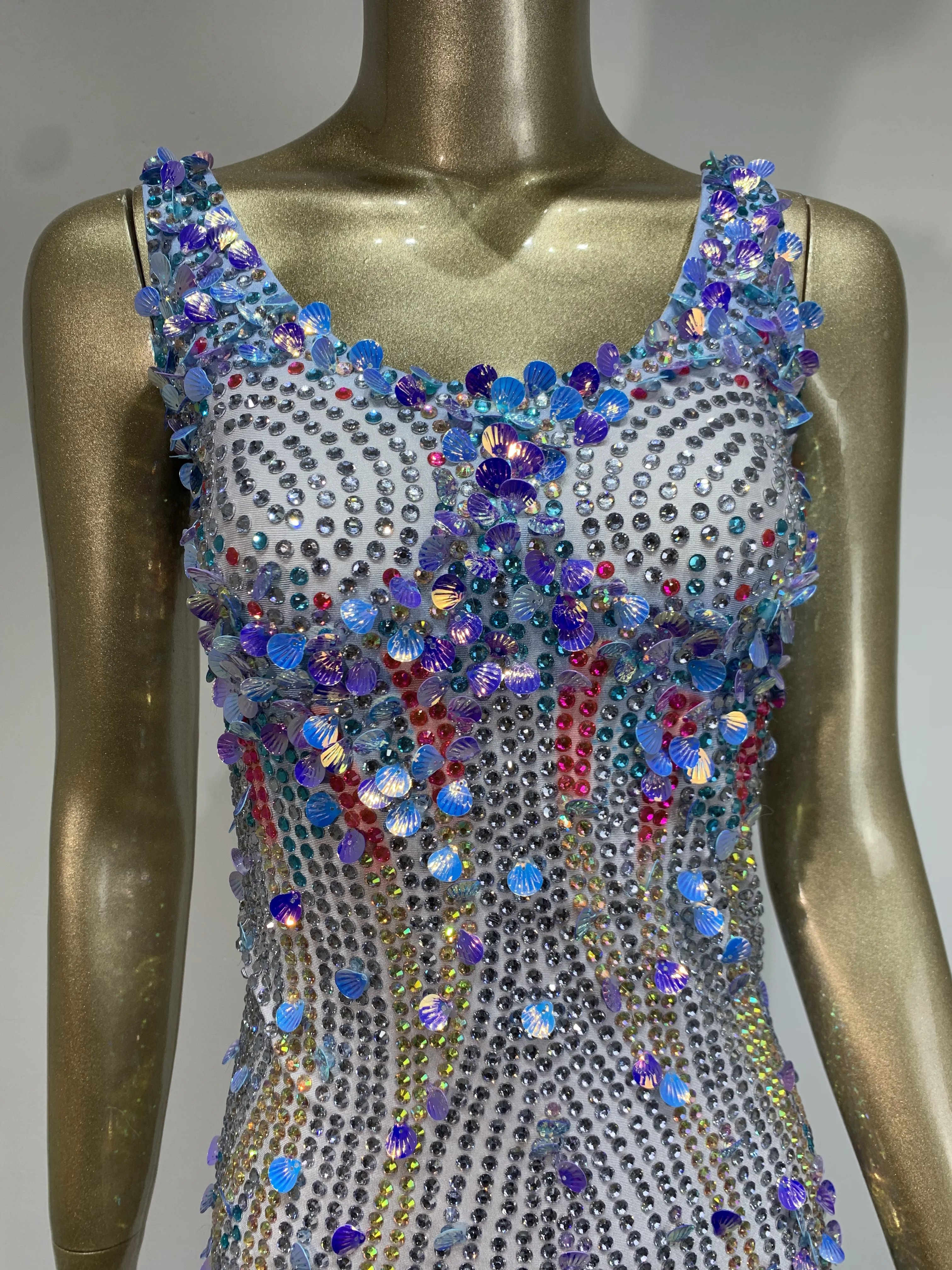 Sexy bodysuit borla casaco brilhante lantejoulas strass desempenho feminino 2024 luxo celebridade dançarino cantor roupa traje de palco