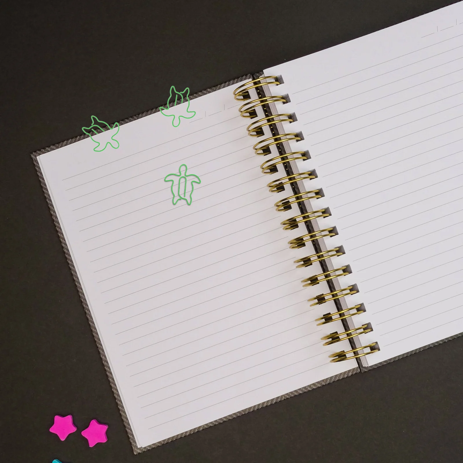 

100pcs Sea Turtle Shaped Paper Clips Strong Metal Plastic Fasteners For Office School Stationery Journal File Organizer