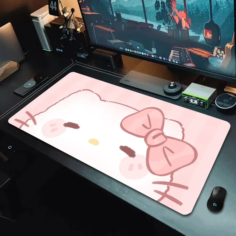 MINISO Sanrio Kawaii Cute Cat Hello Kitty Cinnamoroll Kuromi My Melody Mousepad  Mouse Mat Desk Mat With Pad gaming accessories