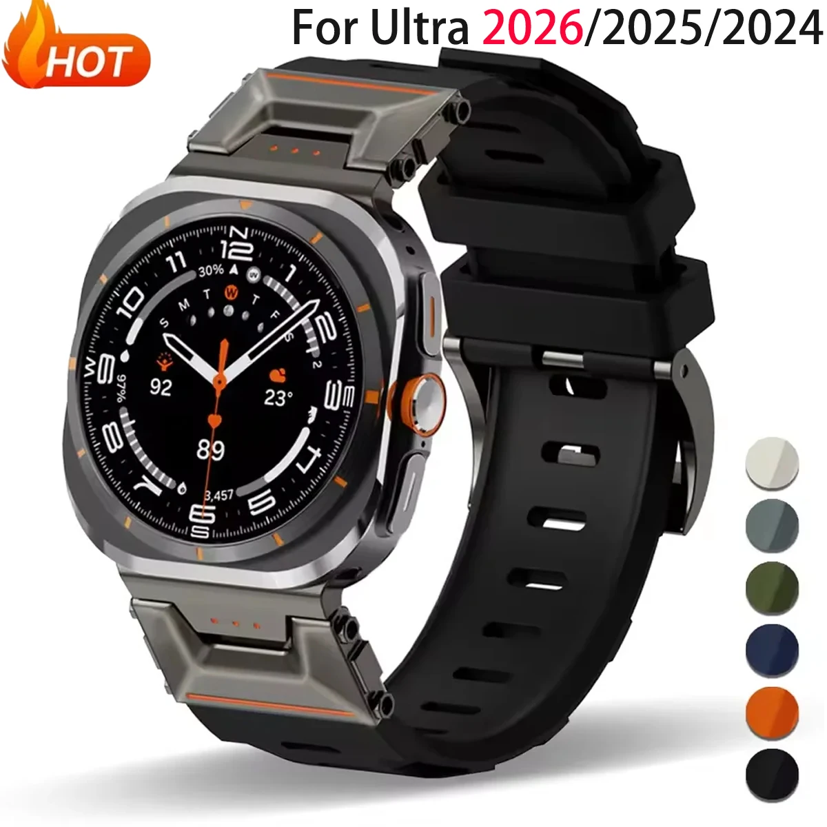 Original Silicone Strap for Samsung Galaxy Watch Ultra 2 47mm 2026 Sport Band Bracelet for Galaxy Watch Ultra 2/1 47mm Wristband