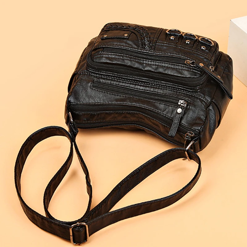 Vintage Pu Leder Luxus Geldbörsen und Handtaschen Hochwertige Damen Tasche Design Multi-Pocket Damen Umhängetaschen – Detail 10