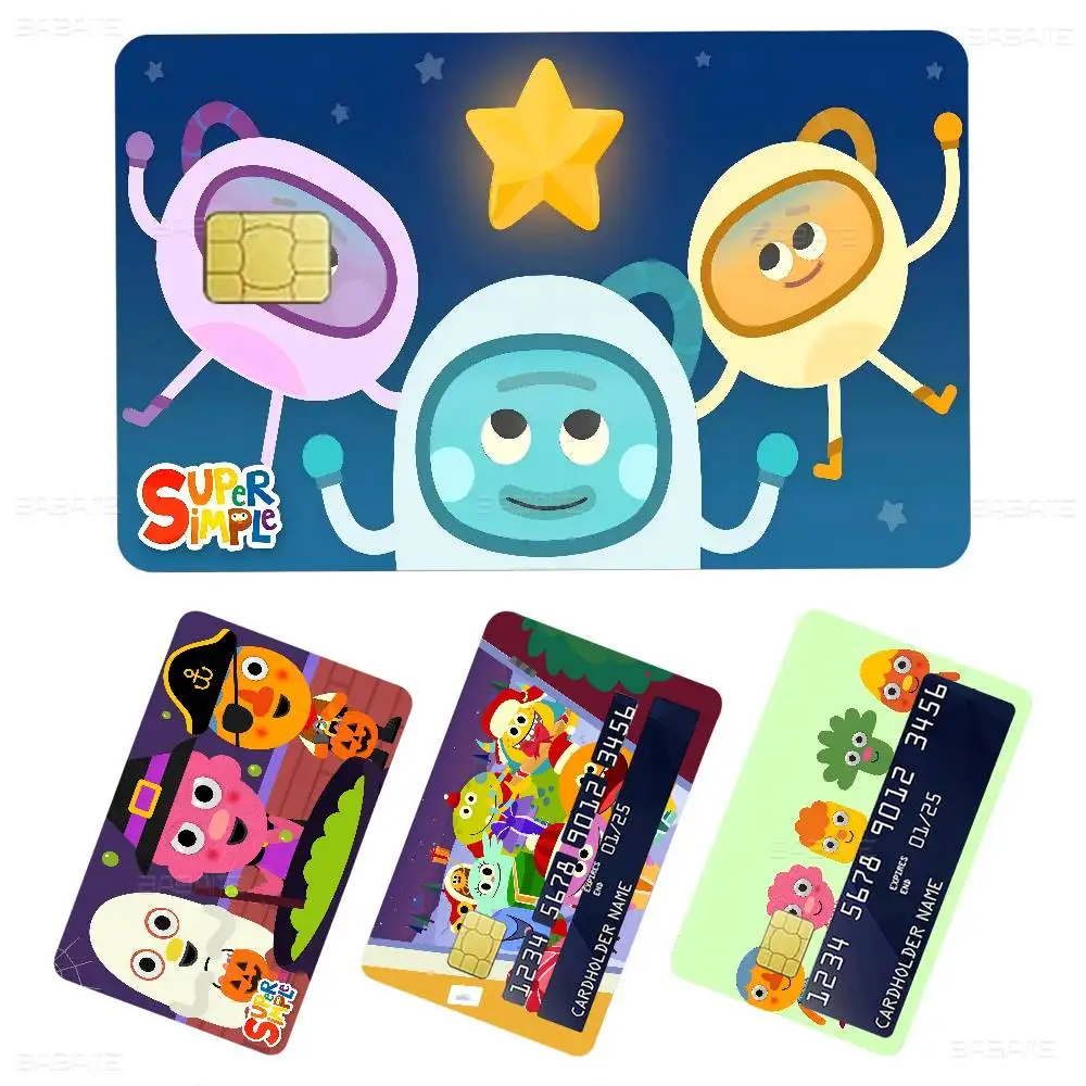 S-Super S-Simple Songs Credit Card Skin Stickers for VISA Bank Card Transportation Card Waterproof Sticker Anti-scratch Gift