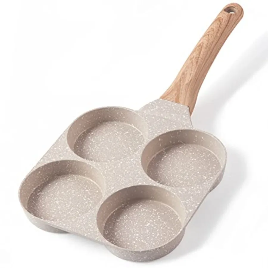 

Egg Pan Omelette Pan, 4-Cup Nonstick Granite Omelette Skillet - Pancake Pan and Healthy Egg Cooker Suitable for Gas Stove and I