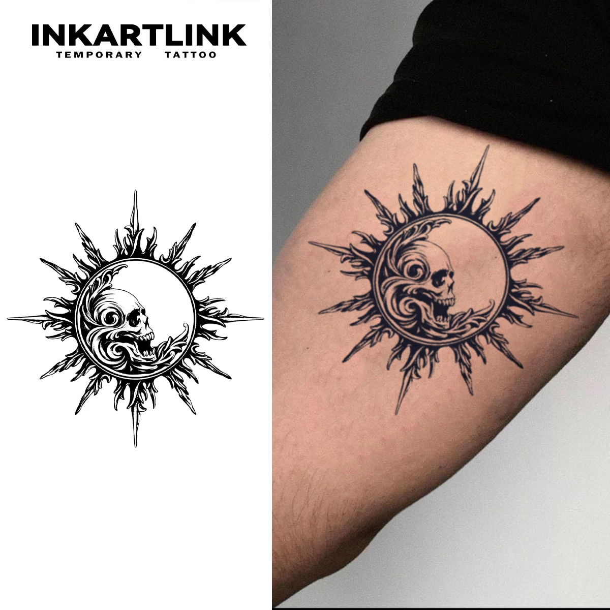 Temporärer Sonnentattoo-Aufkleber, wasserfestes magisches Tattoo, hält bis 15 Tage langes Fake-Tattoo, semi-permanentes Tattoo
