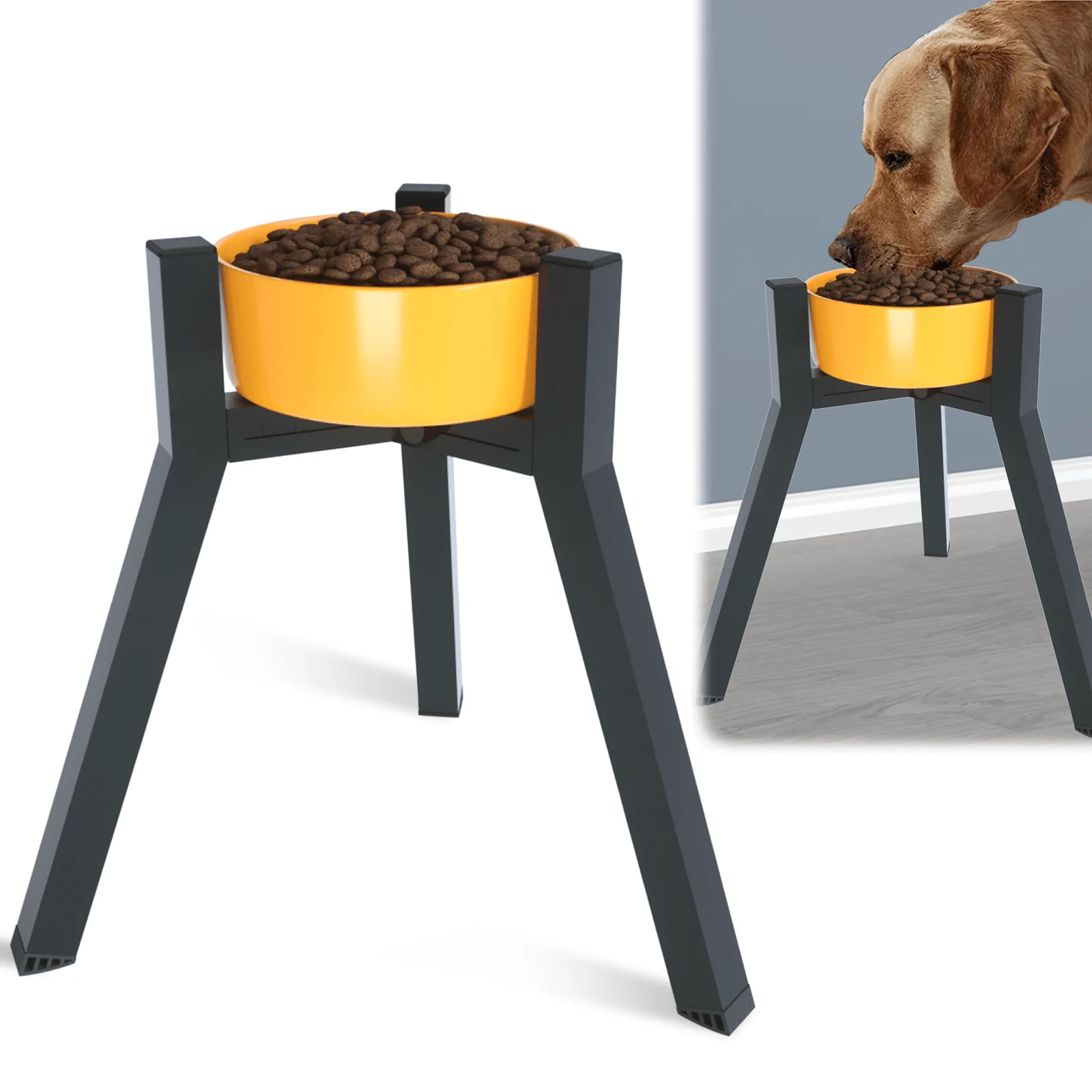 Metal Adjustable Width Raised Dog Bowl Stand for Extra Large Dogs ,Dog food bowl,Elevated Dog Bowls Holder(Bowl Not Included)