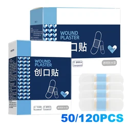 50/120Pcs PU Transparent Waterproof Band Aid Adhesive Medical Strips Invisible Wound Plaster First Aid Emergency Kit