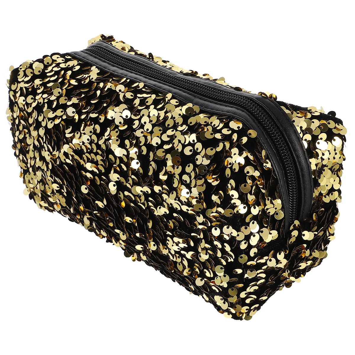 

Sequin Bag Large Capacity Travel Toiletry Storage Bag Fashion Makeup Organizer Golden Random Zipper Lightweight