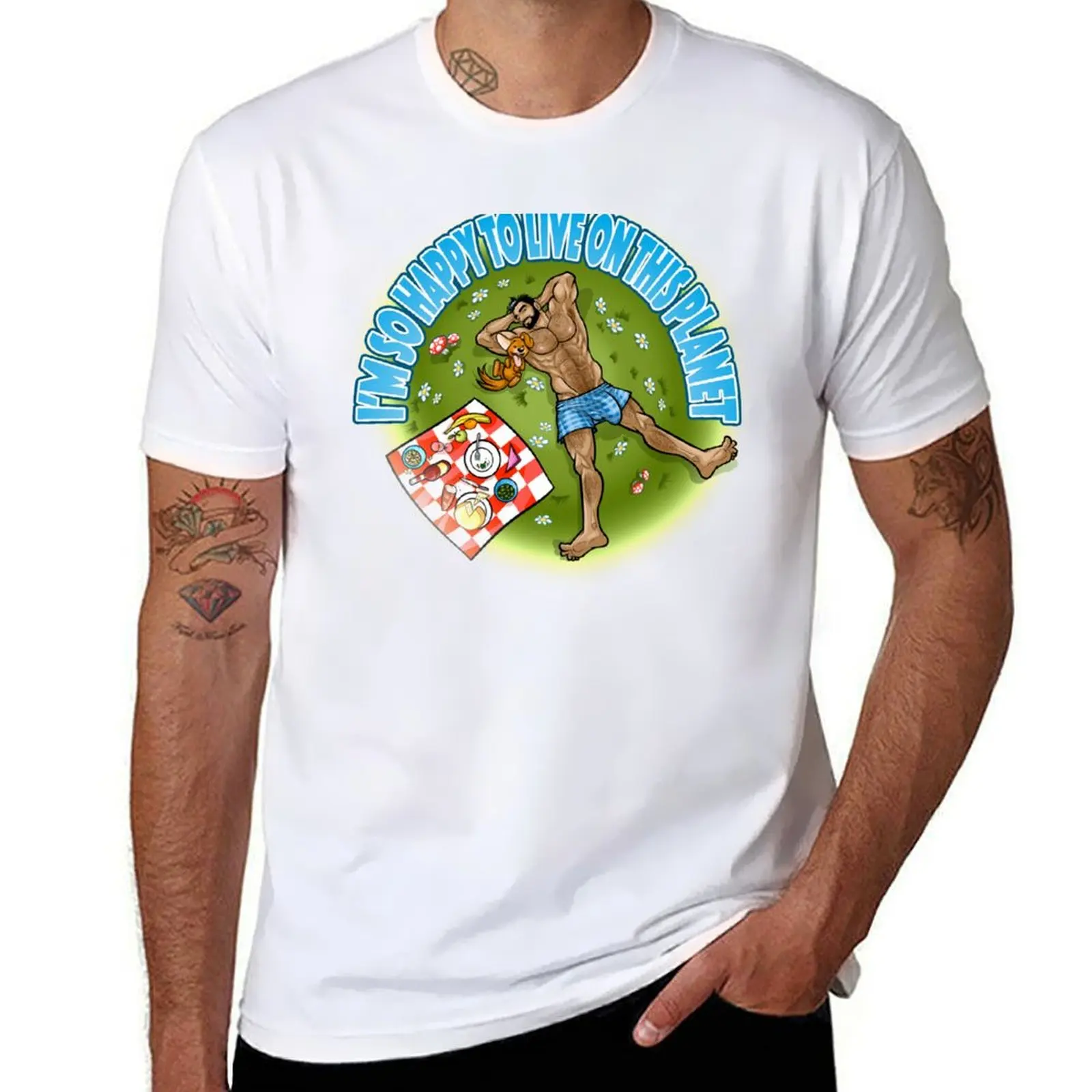 

I'M SO HAPPY TO LIVE ON THIS PLANET T-Shirt essential t shirt t shirt man casual T-Shirt