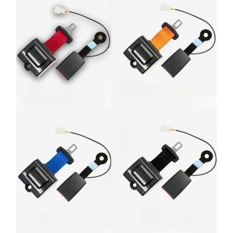 1Set Car Seat Belt Two-Point Seat Belt Buckle Socket Plug Connector Automatic Retractable Safety Belt 1.8m for Golf Bus Forklift