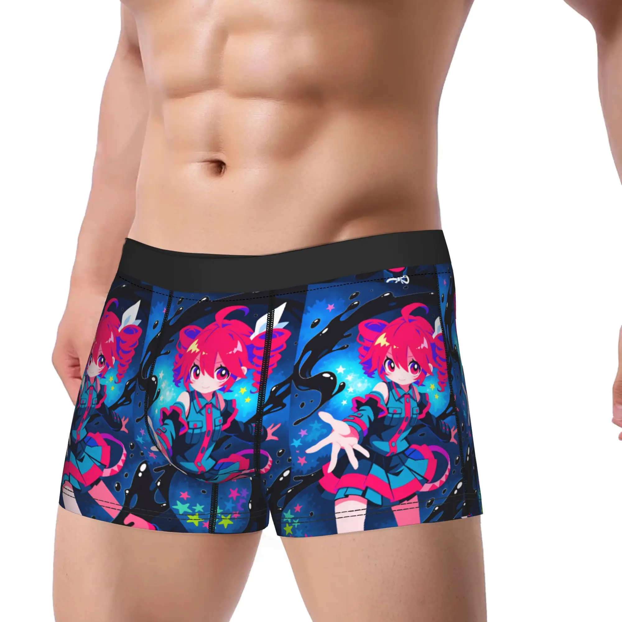 Kasane Teto Character Underwear  Funny Underpants Pattern Shorts Briefs For Men Pouch Plus Size Trunk