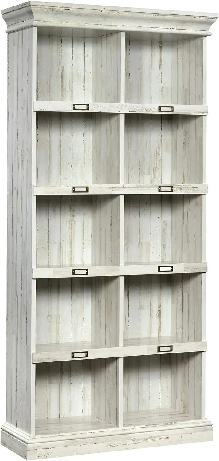 

Sauder Barrister Lane Tall Bookcase/Book Shelf, L: 35.55" x W: 13.5" x H: 75.04", White Plank