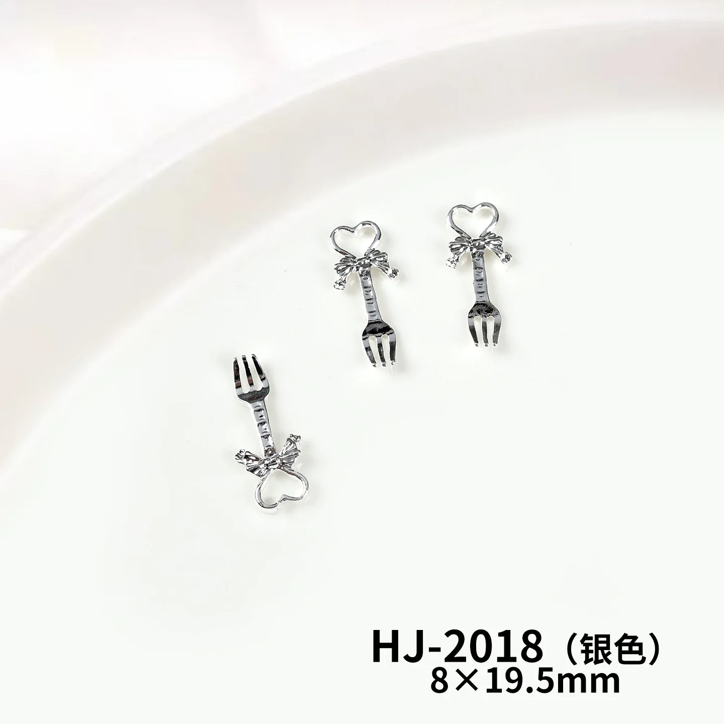 20PCS Mini 3D Metal Tableware Nai Art Spoon Fork Charms Accessories Parts For Manicure Decor Nails Decoration Material Supplies