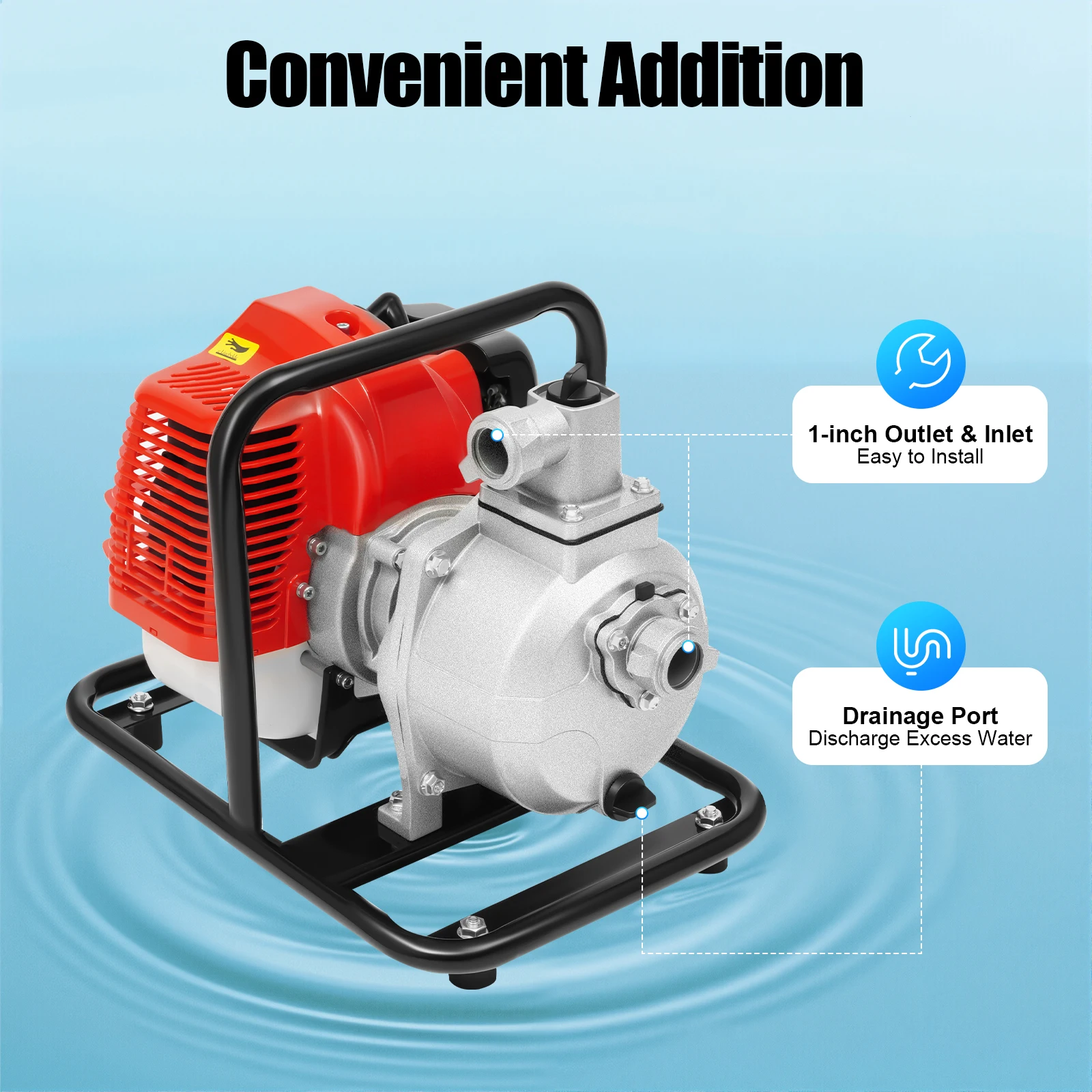 

2-stroke Engine Water Pump Gasoline Engine Water Pump 43CC Water Transfer Pump Hand-pulled Start-up Widely Used in Irrigation