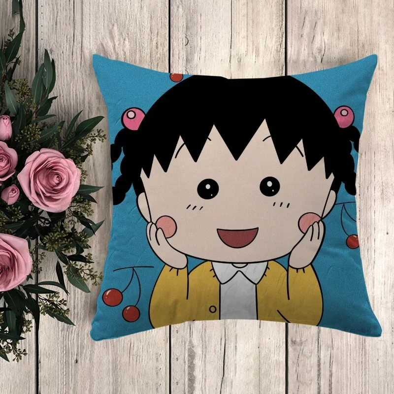 

Anime Pillow Chibi Maruko-chan Cushion Cover 45*45 Decorative Pillowcases for Pillows 45x45 Sofa Cushions Pillowcase Decor 40x40