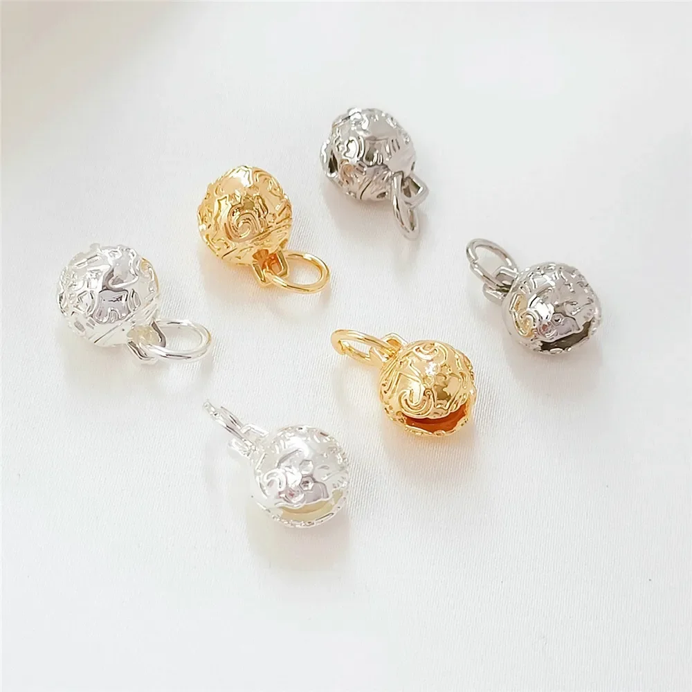 

Copper-plated 14K Gold-encrusted Bell Pendant, Diy Handcrafted Bracelet, Necklace Accessory, Pendant Material