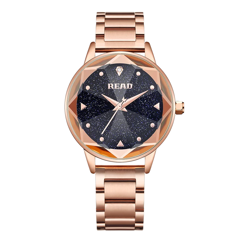 READ Ladies Quartz Watch | Solid Stainless Steel Band | Butterfly Clasp | Starry Dial | 30M Daily Water Resistant Wrist Watch