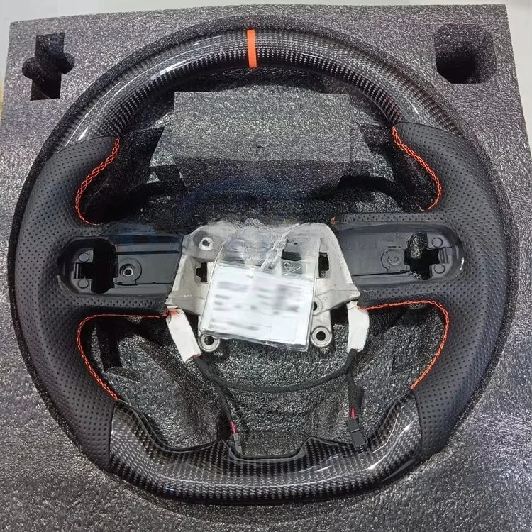Matte Carbon Fiber and Leather Steering Wheel for JL/JT Sahara Rubicon 2018-2024