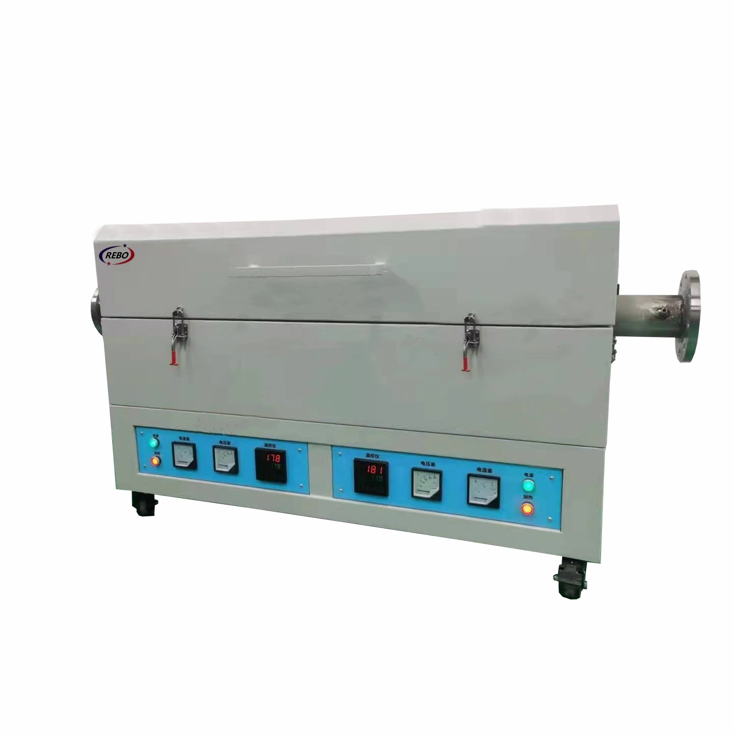1200.C Lab Double Zone Horizontal Vacuum Atmosphere Tube Furnace Tubular for Deposition Carbon Multi Heat Treatment Furnace