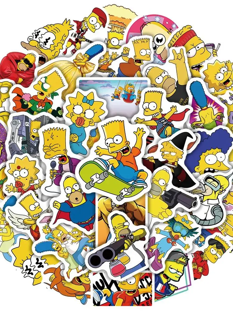 AliExpress 10/30/50pcs Disney Cartoon The Simpsons Stickers Anime Decals DIY Laptop Phone Case Water Bottle Bike Decoration Sticker Toys