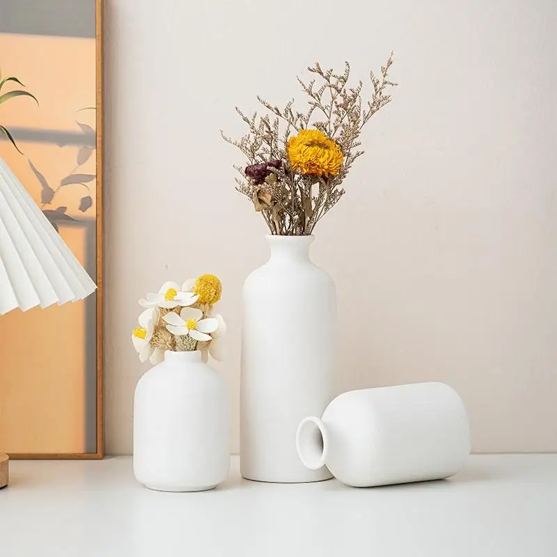 Set of 3 Pottery Vases For Wedding Reception Suit For Plants Table Vase Home Decor Ceramic Mantel Or Shelf Decor