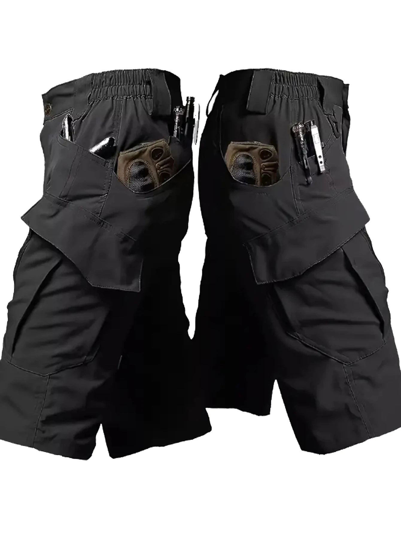 New Men's Summer Outdoor Shorts Quick-Dry Breathable Elastic Multiple Pockets Pants Suitable Beach Fishing Hiking Mountaineering
