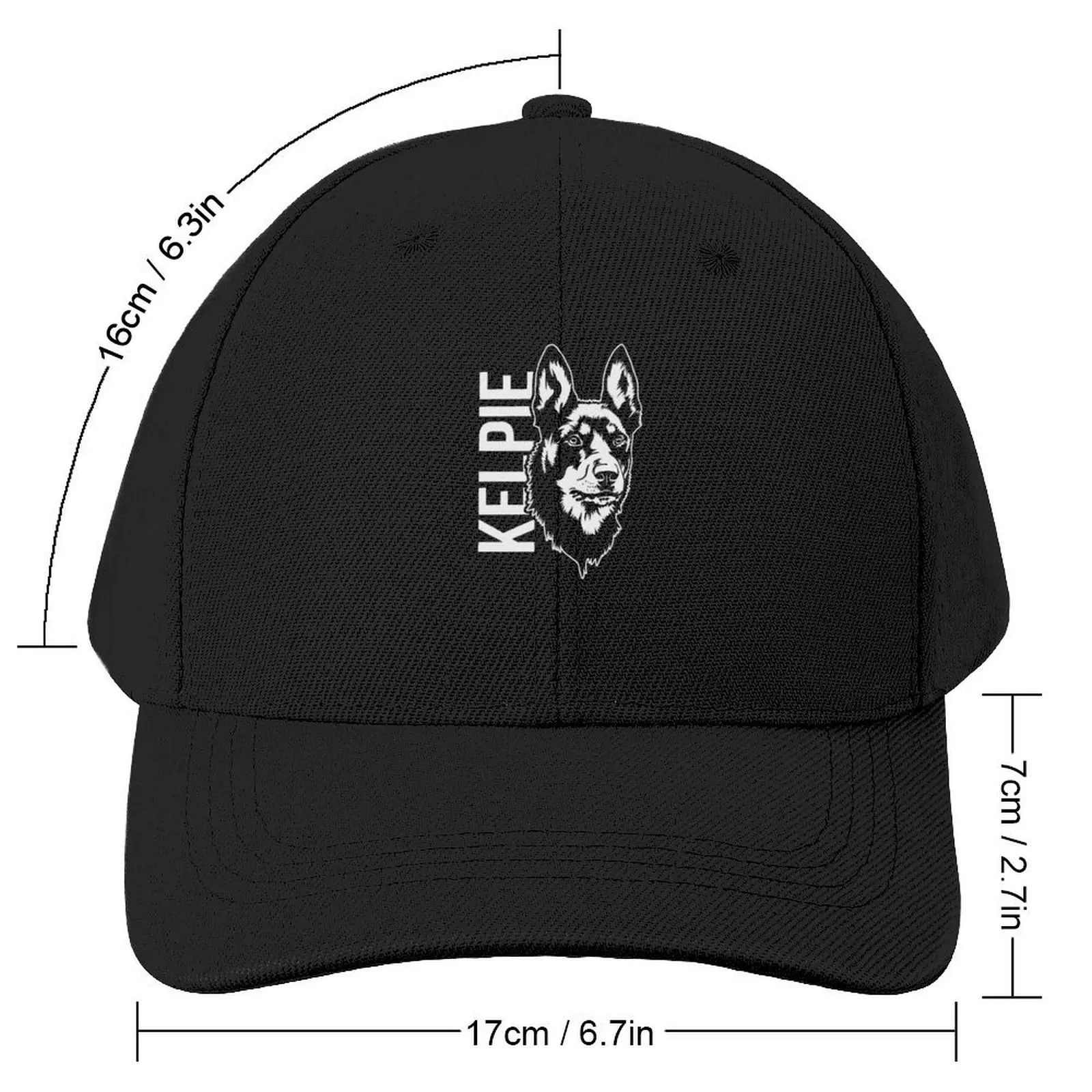 Australian Kelpie Portrait Dog Portrait Dog Baseball Cap Beach Outing New In The Hat Women's Golf Wear Men's