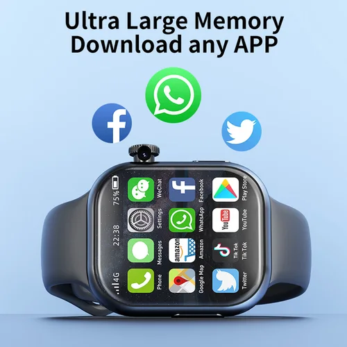 Imagen 2 del producto Reloj inteligente 5G serie S10 Android 800W cámara 4G/5G LTE tarjeta Sim GPS WIFI 2,26 pulgadas 490*580 Amoled 128GB almacenamiento juego Smartwatch