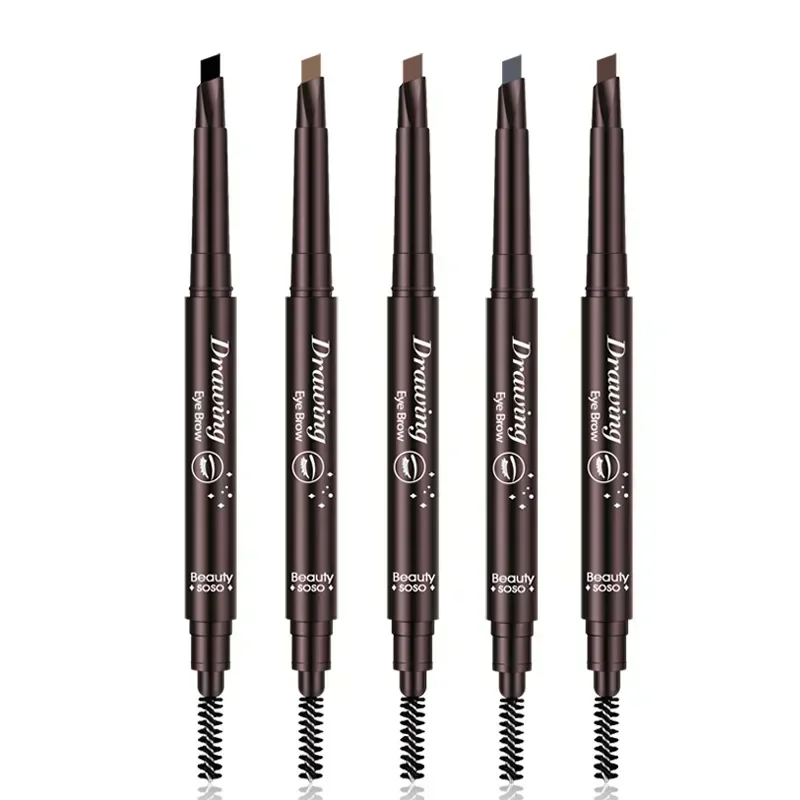 Double Ended ดินสอเขียนคิ้วกันน้ํา Long Lasting Eyebrow Enhancers แต่งหน้าเครื่องสําอางค์เครื่องมือแปรง Brow Extension ดินสอ