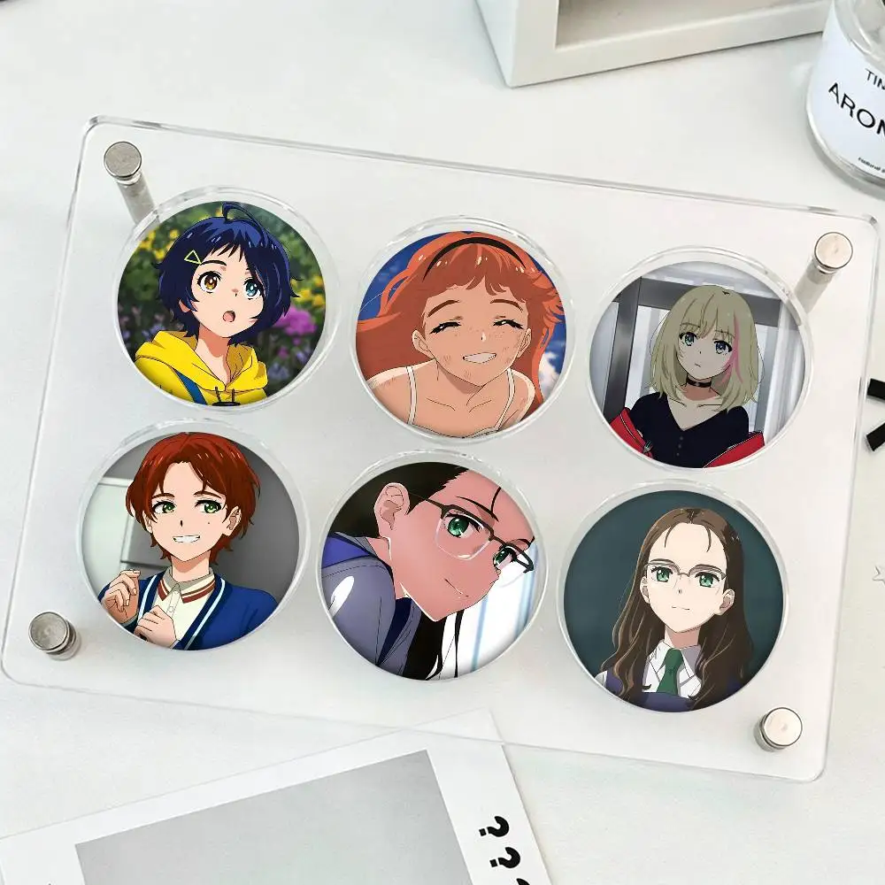 1pc Wonder Egg Priority Cartoon Style Badge Brooches On Backpack Decoration Round Enamel Pins For Accessorys