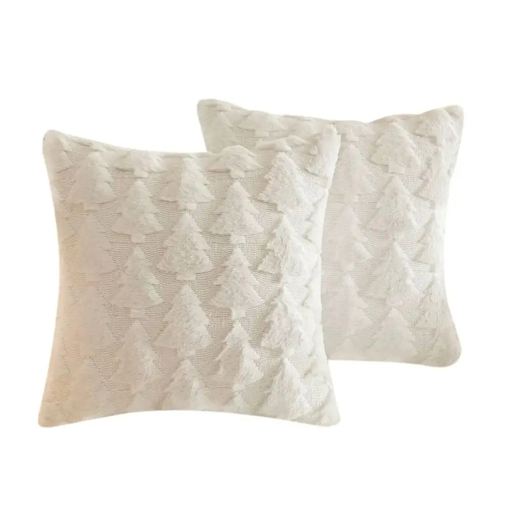 

Christmas Tree Christmas Plush Pillowcase 3D Pattern Soft Pillow Case Green/Red/White Solid Color Cushion Cover Home Decor