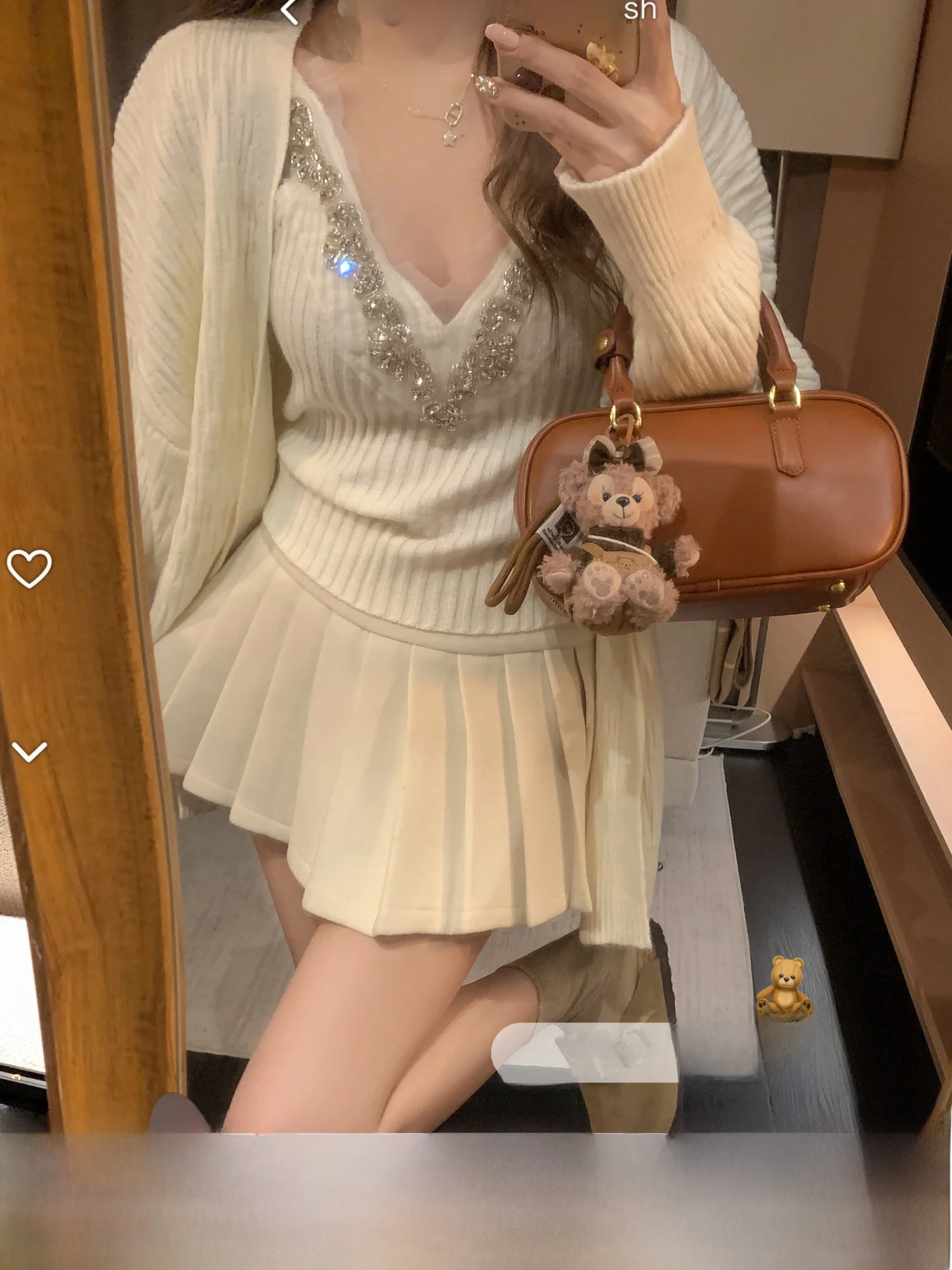 

Комплект DDXZ: Вечерний простой однотонный свитер и облегающий жилет с V-образным вырезом и ромбовидным узором, женский костюм-двойка