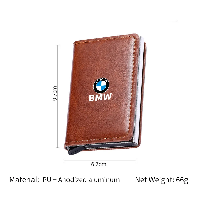 Men Wallet ID Credit Card Holder Mini RFID Wallet Automatic Pop up Bank Card Case For BMW E46 E90 E60 F30 E30 G30 E53 F31 G20