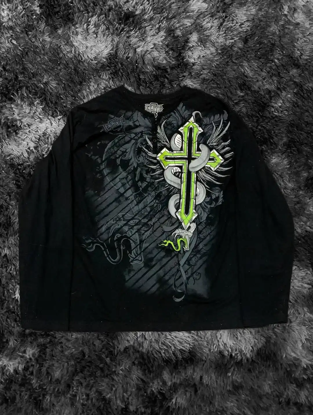 MMA New Affliction Long sleeved T shirt Fashion Round Neck Oversized T shirt Men Women Casual Gothic Clothing Tops Streetwear