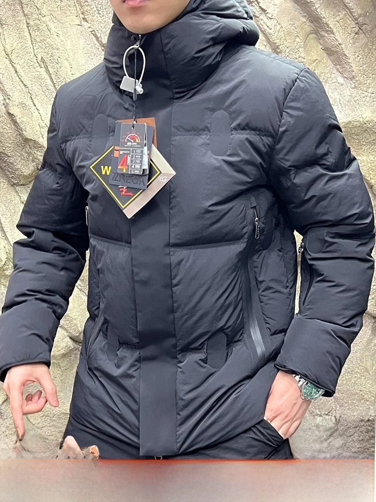 

Italian Luxury High Loosen 90 White Du down Men's Faionable Thi Warm down Jaet Trendy Outdoor Sle Long Sve