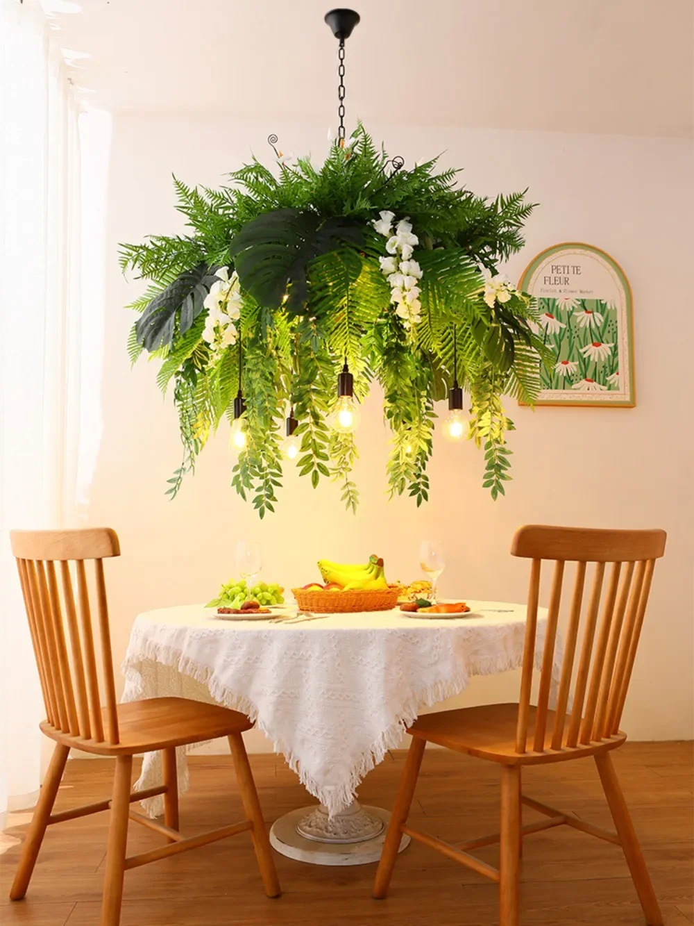 Private room chandelier Forest series Green plant light Creative restaurant Music restaurant Hot pot restaurant Qing