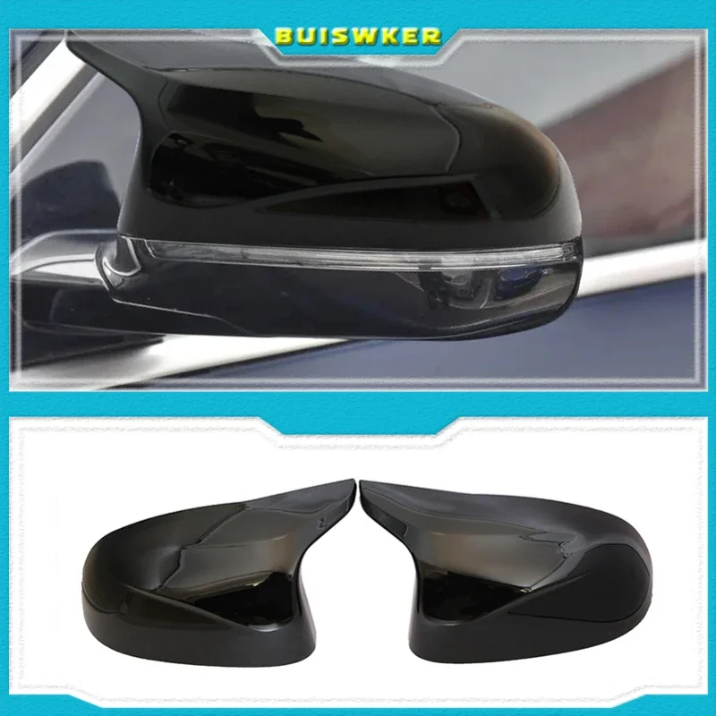 

2 Pcs Glossy Balck Cover Auto Rearview Mirror Cap Covers Blind Spot Mirror Fit for BMW 2014-2018 F15 X5 & F16 X6 F26 X4 F25 X3