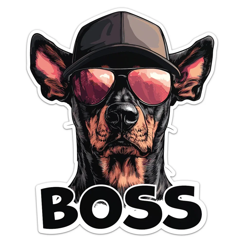 Funny Top Dog Doberman Pinscher Vinyl Car Sticker Self Adhesive Decal for Car Window and Laptop Creative Car Decor